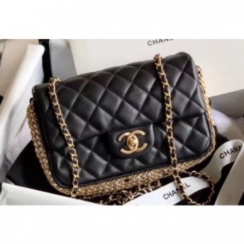Chanel Chain and Pearls Flap Mini Bag AS1740 Black 2020 AQ01163 Chanel Chain and Pearls Flap Mini Bag AS1740 Black 2020 AQ01163