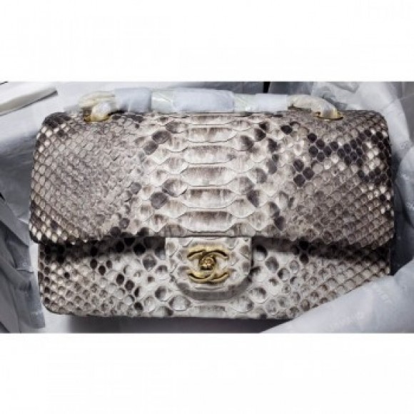 Chanel Python Classic Flap Medium Bag A1112 06 AQ03471 Chanel Python Classic Flap Medium Bag A1112 06 AQ03471
