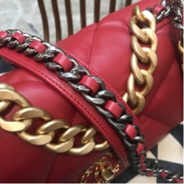 Chanel 19 Large Quilted Goatskin Flap Bag AS1161 Dark Red 2019 Collection AQ02510 Chanel 19 Large Quilted Goatskin Flap Bag AS1161 Dark Red 2019 Collection AQ02510
