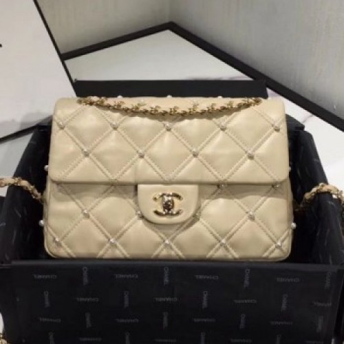 Chanel Quilted Pearl Lambskin Flap Bag AS1202 Apricot 2019 Collection AQ03132 Chanel Quilted Pearl Lambskin Flap Bag AS1202 Apricot 2019 Collection AQ03132