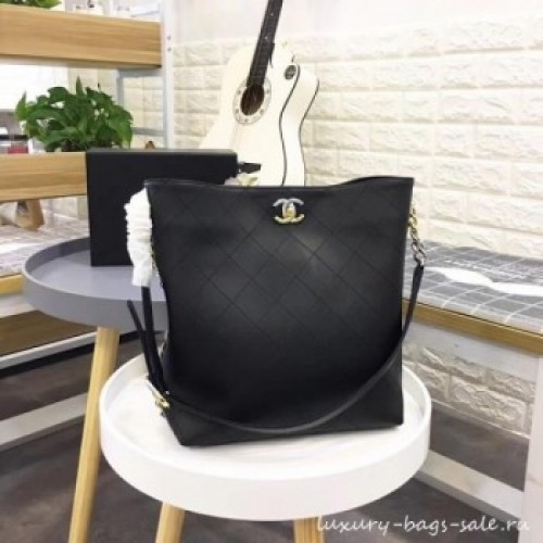 Chanel hobo handbag AS0414 black AQ02236 Chanel hobo handbag AS0414 black AQ02236