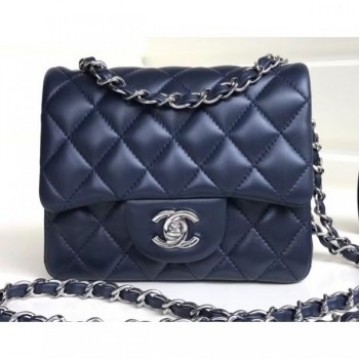 Chanel Lambskin Mini Classic Flap Bag A1115 Navy Blue AQ00664 Chanel Lambskin Mini Classic Flap Bag A1115 Navy Blue AQ00664