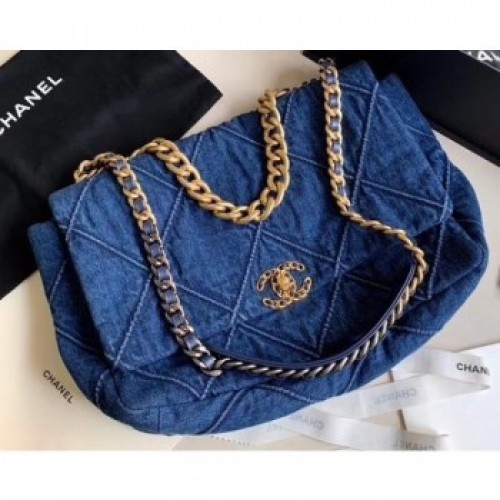 Chanel 19 Maxi Flap Bag AS1162 Denim 2020 AQ02215