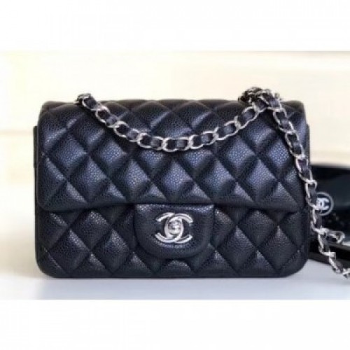 Chanel Pearl Caviar Leather Classic Flap Small Bag Black 2018 AQ02948 Chanel Pearl Caviar Leather Classic Flap Small Bag Black 2018 AQ02948