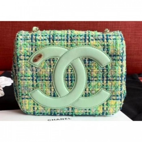 Chanel CC Logo Coco Flap Bag AS0321 Tweed Light Green 2019 AQ03288 Chanel CC Logo Coco Flap Bag AS0321 Tweed Light Green 2019 AQ03288