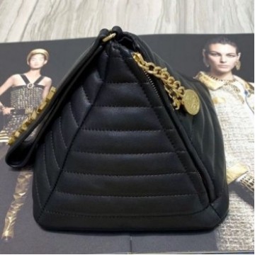Chanel Lambskin Quilted Stripes Pyramid Clutch Bag AS0688 Black 2019 Collection AQ02071 Chanel Lambskin Quilted Stripes Pyramid Clutch Bag AS0688 Black 2019 Collection AQ02071