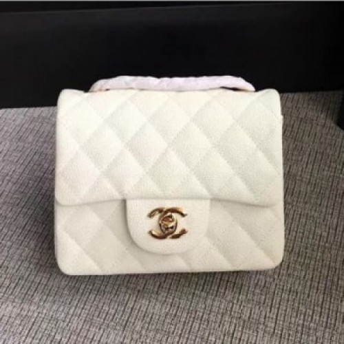 Chanel Classic Flap Mini Bag A1115 in Caviar Leather White with Golden Hardware AQ03138 Chanel Classic Flap Mini Bag A1115 in Caviar Leather White with Golden Hardware AQ03138