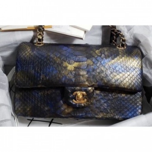 Chanel Python Classic Flap Medium Bag A1112 12 AQ02221