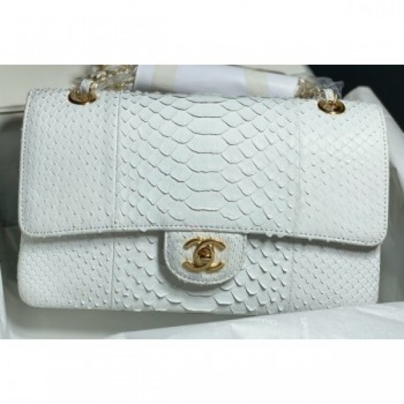 Chanel Python Classic Flap Medium Bag A1112 55 AQ03409 Chanel Python Classic Flap Medium Bag A1112 55 AQ03409