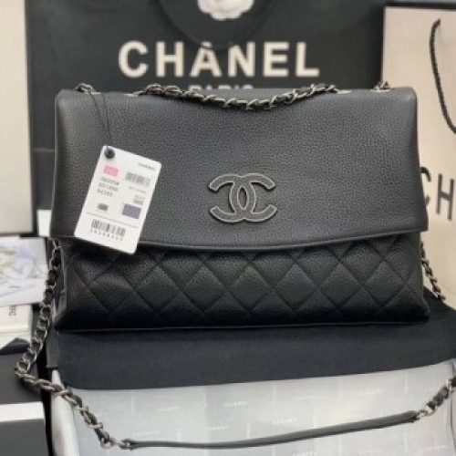 Chanel Quilted Calfskin Triple Flap Bag A8095# Black 2020 Collection AQ01644 Chanel Quilted Calfskin Triple Flap Bag A8095# Black 2020 Collection AQ01644