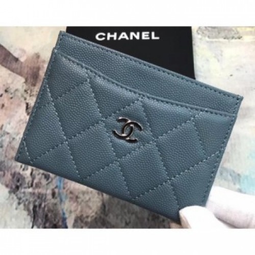 Chanel Caviar Leather Classic Card Holder A31510 Baby Blue AQ01517 Chanel Caviar Leather Classic Card Holder A31510 Baby Blue AQ01517