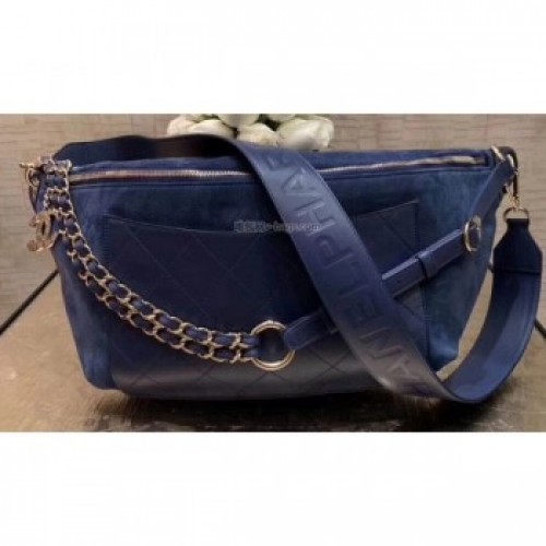 Chanel x Pharrell Capsule Collection Belt Waist Bag AS0620 Suede Blue 2019 AQ02254 Chanel x Pharrell Capsule Collection Belt Waist Bag AS0620 Suede Blue 2019 AQ02254