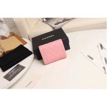 Chanel Grained Calfskin Boy Small Flap Wallet A81996 Pink 2019 Collection AQ03347 Chanel Grained Calfskin Boy Small Flap Wallet A81996 Pink 2019 Collection AQ03347