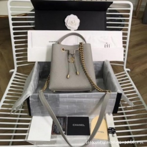 Chanel drawstring bag AS0310 grey AQ03063