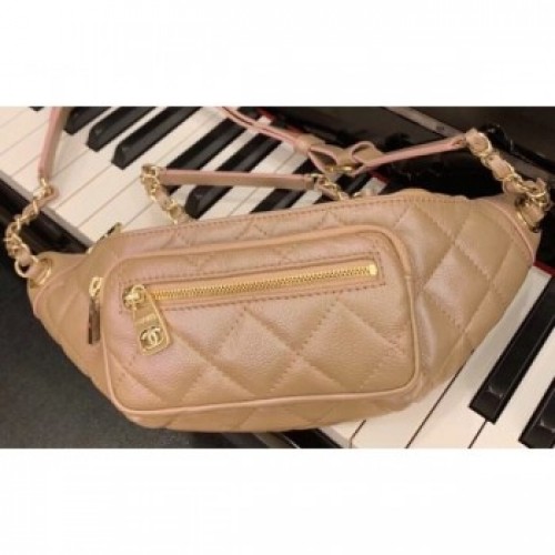 Chanel Iridescent Pearl Caviar Grained Calfskin Waist Bag AS0556 Apricot 2019 AQ04219 Chanel Iridescent Pearl Caviar Grained Calfskin Waist Bag AS0556 Apricot 2019 AQ04219