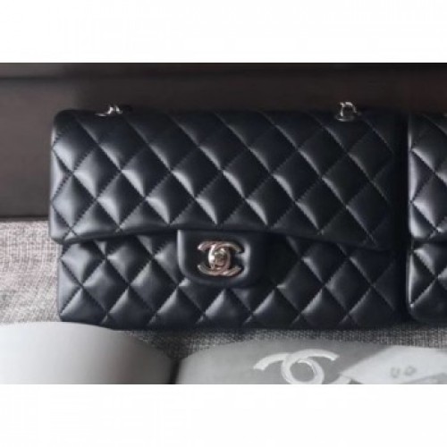 Chanel Lambskin Classic Flap Small Bag A01113 Black/Silver 2018 AQ04130 Chanel Lambskin Classic Flap Small Bag A01113 Black/Silver 2018 AQ04130