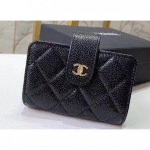 Chanel Small Card Holder 31522 Grained Calfskin Black AQ04043 Chanel Small Card Holder 31522 Grained Calfskin Black AQ04043