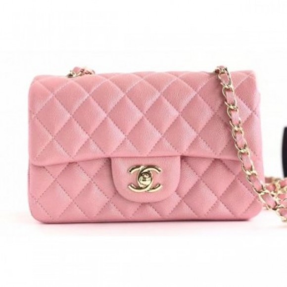 Chanel Pearl Caviar Calfskin Small Classic Flap Bag A1116 Pink AQ01480 Chanel Pearl Caviar Calfskin Small Classic Flap Bag A1116 Pink AQ01480