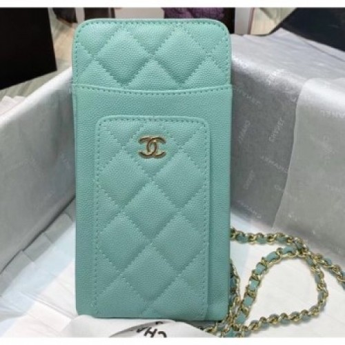 Chanel Classic Clutch with Chain Bag AP0990 Grained Pale Green 2020 AQ01027 Chanel Classic Clutch with Chain Bag AP0990 Grained Pale Green 2020 AQ01027