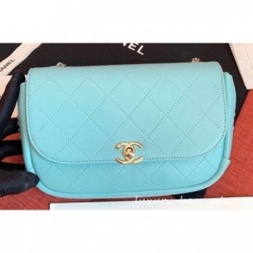 Chanel Casual Trip Messenger Flap Bag Light Green 2019 AQ01886