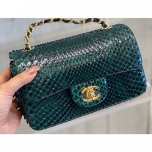 Chanel Python Classic Flap Small Bag A1116 07 AQ03596 Chanel Python Classic Flap Small Bag A1116 07 AQ03596