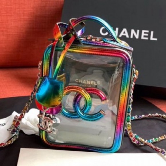 Chanel Iridescent PVC Vanity Case AS0988 Multicolor 2019 Collection AQ01733 Chanel Iridescent PVC Vanity Case AS0988 Multicolor 2019 Collection AQ01733
