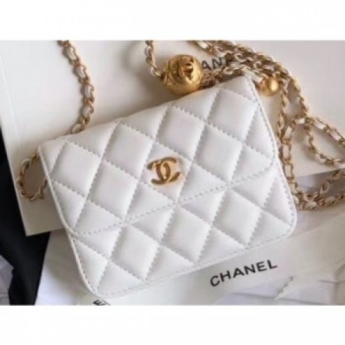 Chanel Lambskin Waist Bag AP1465 White 2020 AQ01596 Chanel Lambskin Waist Bag AP1465 White 2020 AQ01596