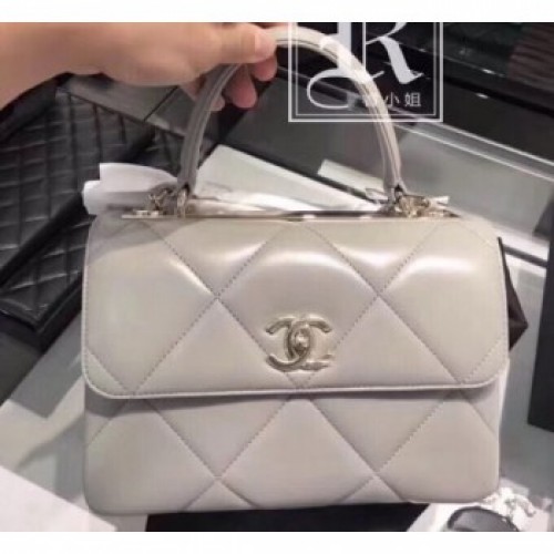 Chanel Trendy CC Maxi Small Flap with Handle Bag A92236 Gray 2019 AQ02633 Chanel Trendy CC Maxi Small Flap with Handle Bag A92236 Gray 2019 AQ02633