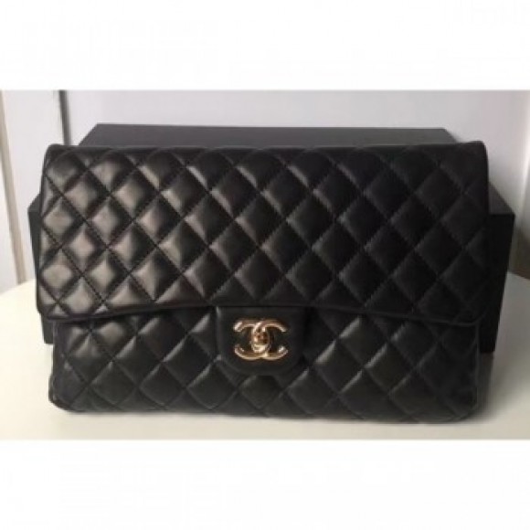 Chanel Lambskin Classic Quilted Clutch Bag A57650 Black 2018 AQ01966 Chanel Lambskin Classic Quilted Clutch Bag A57650 Black 2018 AQ01966