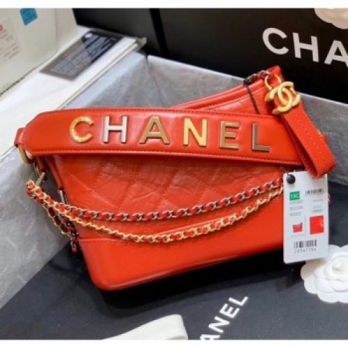 Chanel Samll CHANEL'S GABRIELLE Hobo Bag in Aged Calfskin AS0865 Red 2020(Quality) Collection AQ03192