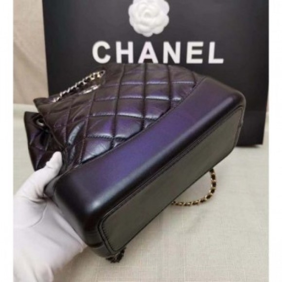 Chanel Iridescent Aged Calfskin Gabrielle Backpack A94502 Black 2019 Collection AQ02753 Chanel Iridescent Aged Calfskin Gabrielle Backpack A94502 Black 2019 Collection AQ02753