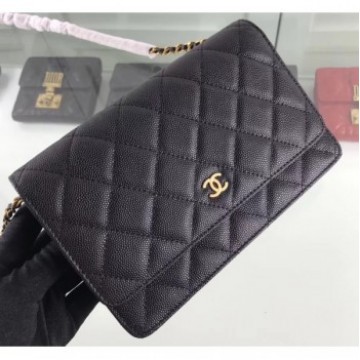 Chanel Caviar Leather Wallet On Chain WOC Bag A33814 Black 2019 AQ03041 Chanel Caviar Leather Wallet On Chain WOC Bag A33814 Black 2019 AQ03041