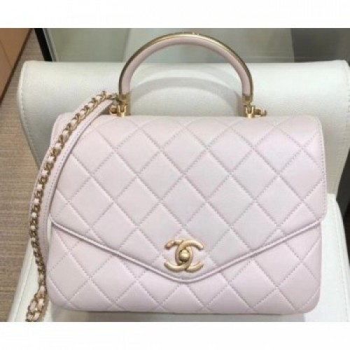 Chanel Quilted Calfskin Large Flap Bag with Handle AS0626 Beige 2019 AQ03931 Chanel Quilted Calfskin Large Flap Bag with Handle AS0626 Beige 2019 AQ03931