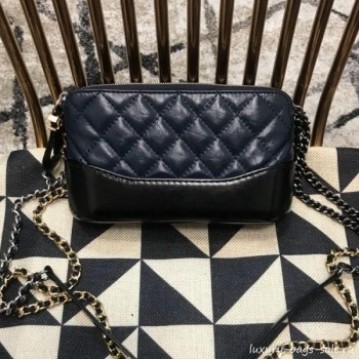 Chanel Gabrielle Clutch on Chain/Mini Bag A94505 Dark Blue/Black 2019 Collection AQ04052