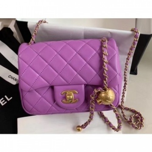 Chanel Pearl on Chain Classic Flap Bag AS1786 Mauve 2020 AQ04139