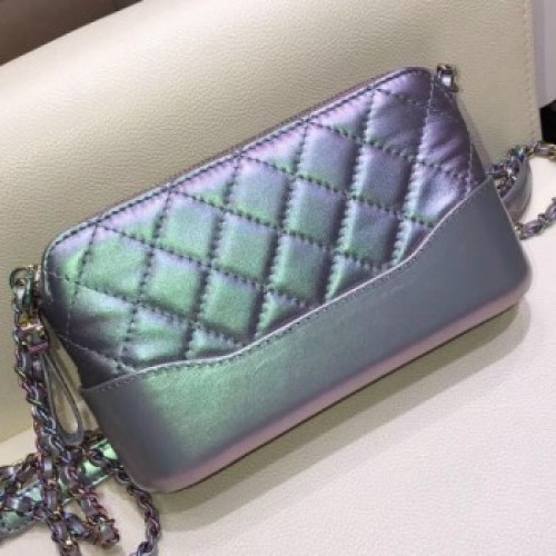 Chanel Iridescent Quilted Leather Gabrielle Clutch with Chain A94505 Blue 2019 Collection AQ04280 Chanel Iridescent Quilted Leather Gabrielle Clutch with Chain A94505 Blue 2019 Collection AQ04280