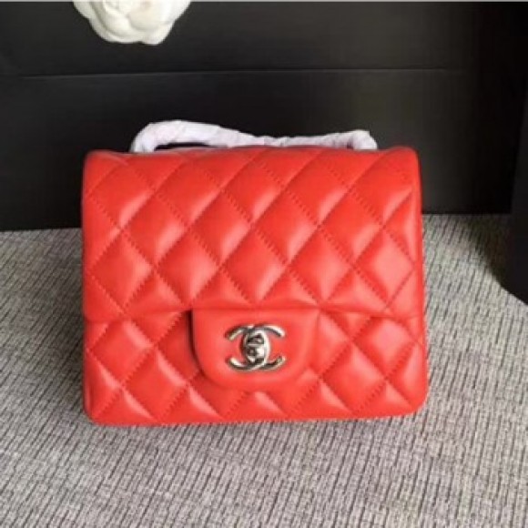 Chanel Classic Flap Mini Bag A1115 in Lambskin Leather Red with Silver Hardware AQ02151 Chanel Classic Flap Mini Bag A1115 in Lambskin Leather Red with Silver Hardware AQ02151