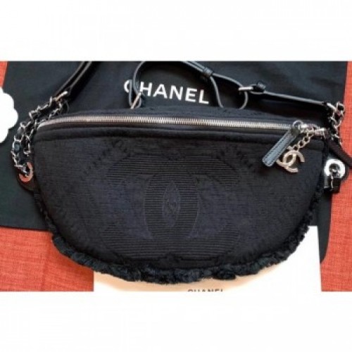 Chanel Mixed Fibers Large Waist Bag AS0315 Black 2019 AQ00662