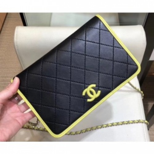 Chanel Lambskin Wallet On Chain WOC Bag AP0059 Black 2019 AQ01978 Chanel Lambskin Wallet On Chain WOC Bag AP0059 Black 2019 AQ01978
