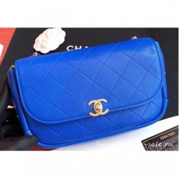 Chanel Casual Trip Messenger Flap Bag Blue 2019 AQ04187