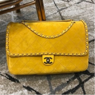 Chanel x Pharrell Oversize Suede Flap Bag Yellow 2019 Collection AQ02073 Chanel x Pharrell Oversize Suede Flap Bag Yellow 2019 Collection AQ02073
