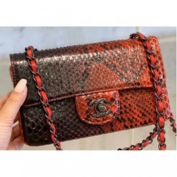 Chanel Python Classic Flap Small Bag A1116 06 AQ04312 Chanel Python Classic Flap Small Bag A1116 06 AQ04312