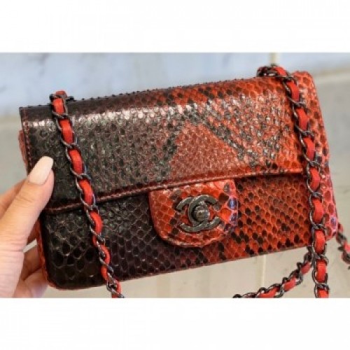 Chanel Python Classic Flap Small Bag A1116 06 AQ04312 Chanel Python Classic Flap Small Bag A1116 06 AQ04312