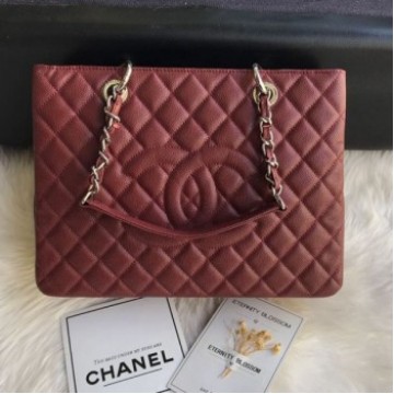 Chanel Grained Calfskin Grand Shopping Tote GST Bag Dark Brown/Silver Collection AQ02000 Chanel Grained Calfskin Grand Shopping Tote GST Bag Dark Brown/Silver Collection AQ02000