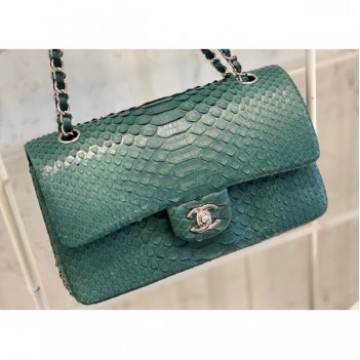 Chanel Python Classic Flap Medium Bag A1112 23 AQ02444 Chanel Python Classic Flap Medium Bag A1112 23 AQ02444