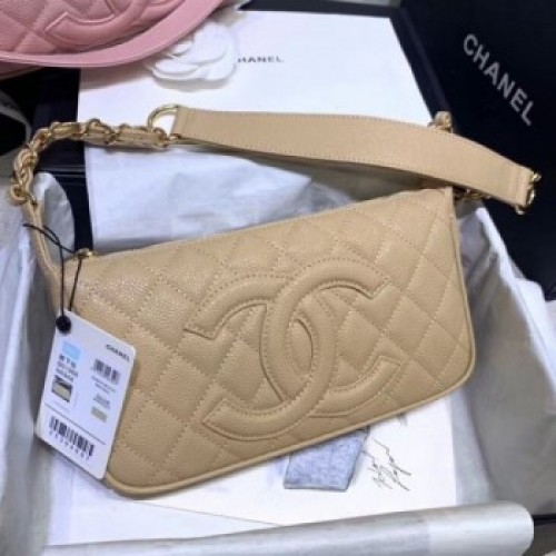 Chanel Grained Leather Hobo Bag B01960 Beige 2020 Collection AQ03664 Chanel Grained Leather Hobo Bag B01960 Beige 2020 Collection AQ03664