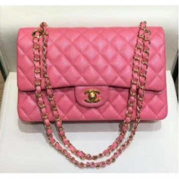 Chanel Grained Caflskin Medium Classic Flap Bag A01112 Pink With Gold Hardware AQ01819 Chanel Grained Caflskin Medium Classic Flap Bag A01112 Pink With Gold Hardware AQ01819