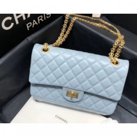 Chanel Original Quality 2.55 Reissue Size 227 Bag azure with gold hardware AQ01272 Chanel Original Quality 2.55 Reissue Size 227 Bag azure with gold hardware AQ01272