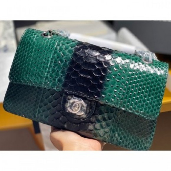 Chanel Python Classic Flap Medium Bag A1112 53 AQ02031 Chanel Python Classic Flap Medium Bag A1112 53 AQ02031