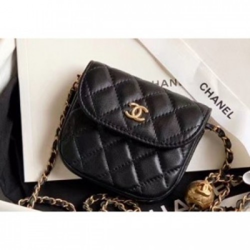Chanel Lambskin Vintage Waist Bag AP1461 Black 2020 AQ02576